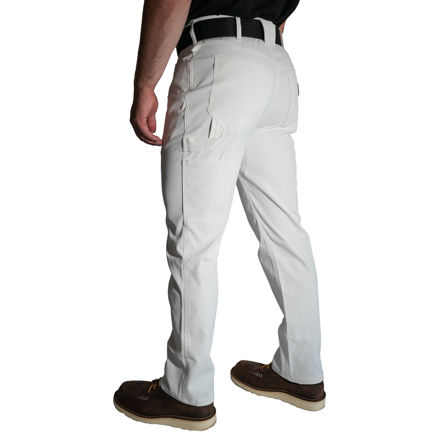 White Pants for Men Construction Painters Pant Utility Trousers Knee Pad  Pockets | eBay